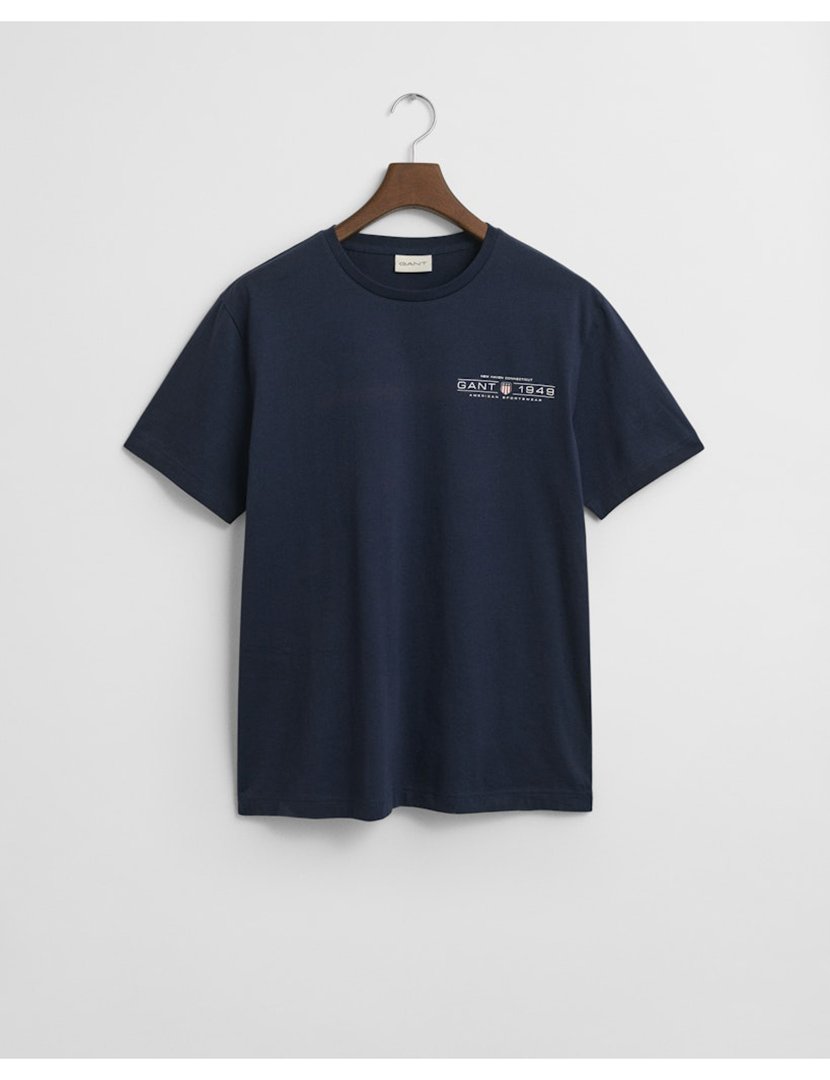 Blue Printed Graphics T-shirt