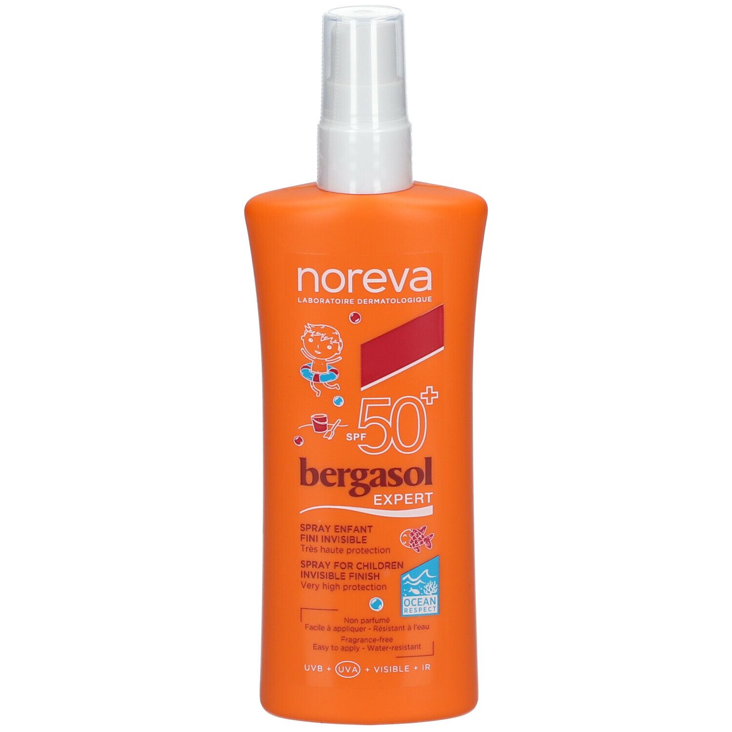 noreva Bergasol EXPERT Sonnenschutzspray für Kinder transparentes Finish LSF 50+