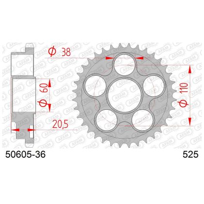 Kit chaine AFAM 525 Type Acier Premium