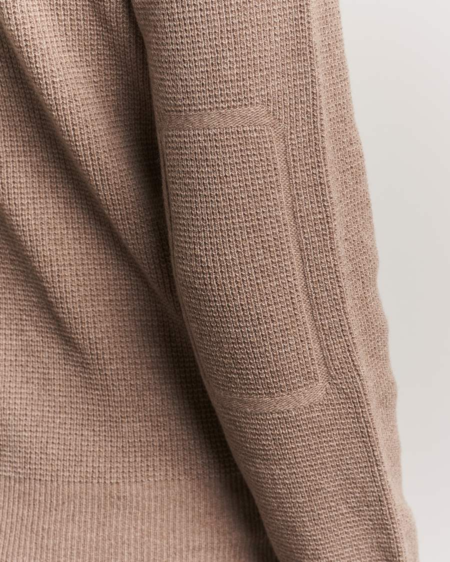 Canali Wool/Cashmere Long Sleeve Polo Brown