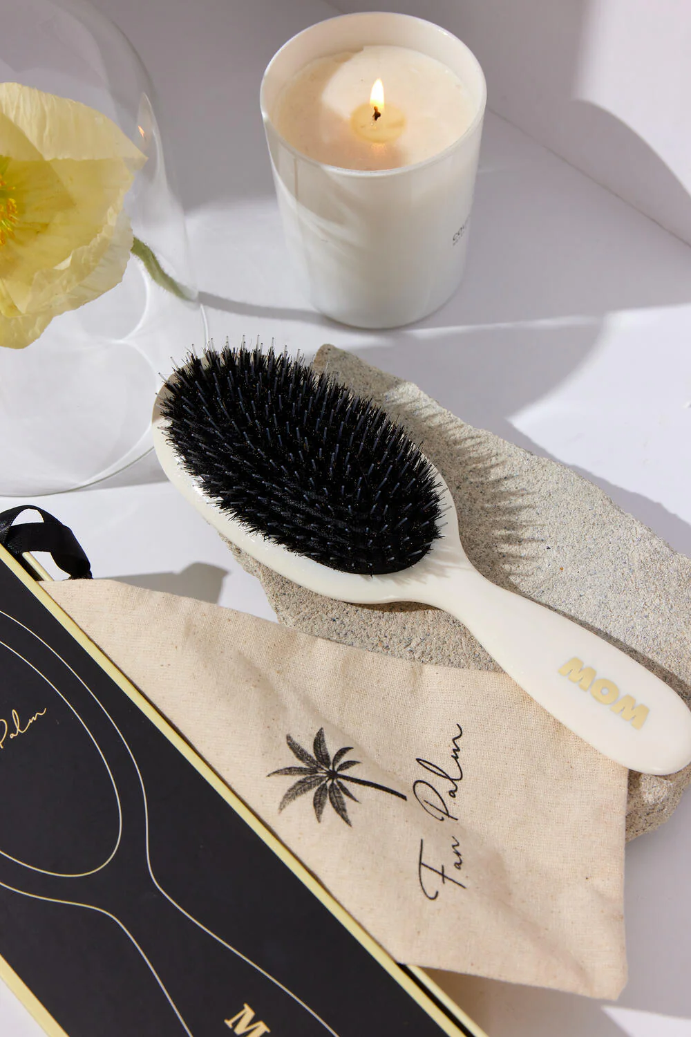 Fan Palm  Vildsvinehår & Nylon hårbørste, Mom - medium
