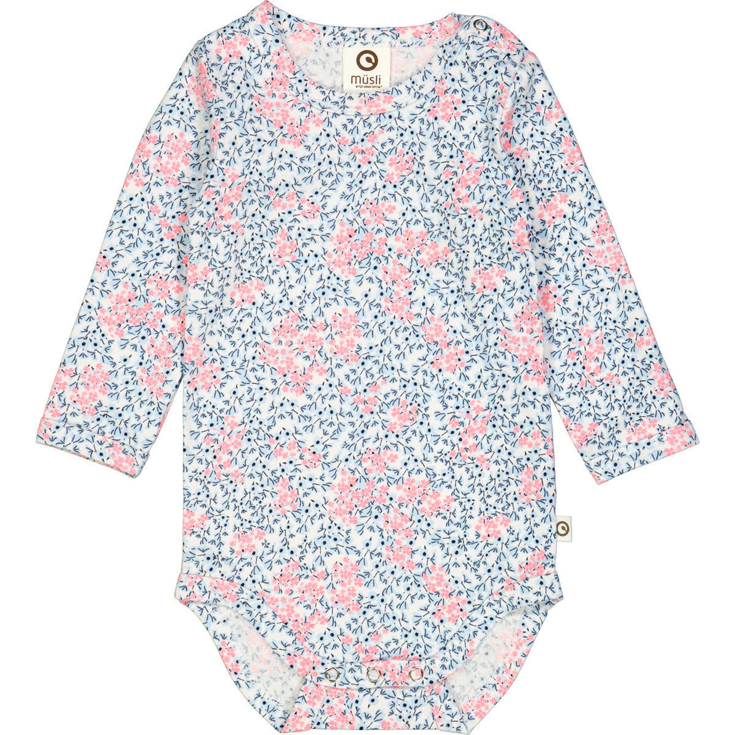 Müsli Langarmbody cream/ Bubblegum/ nblue