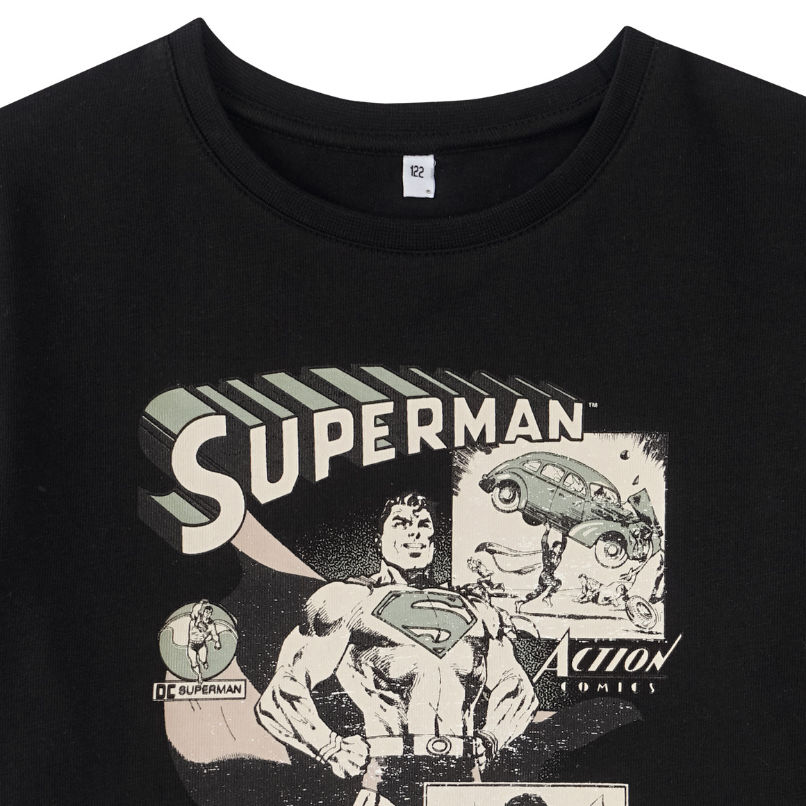 Topolino Superman T-Shirt mit großem Print schwarz