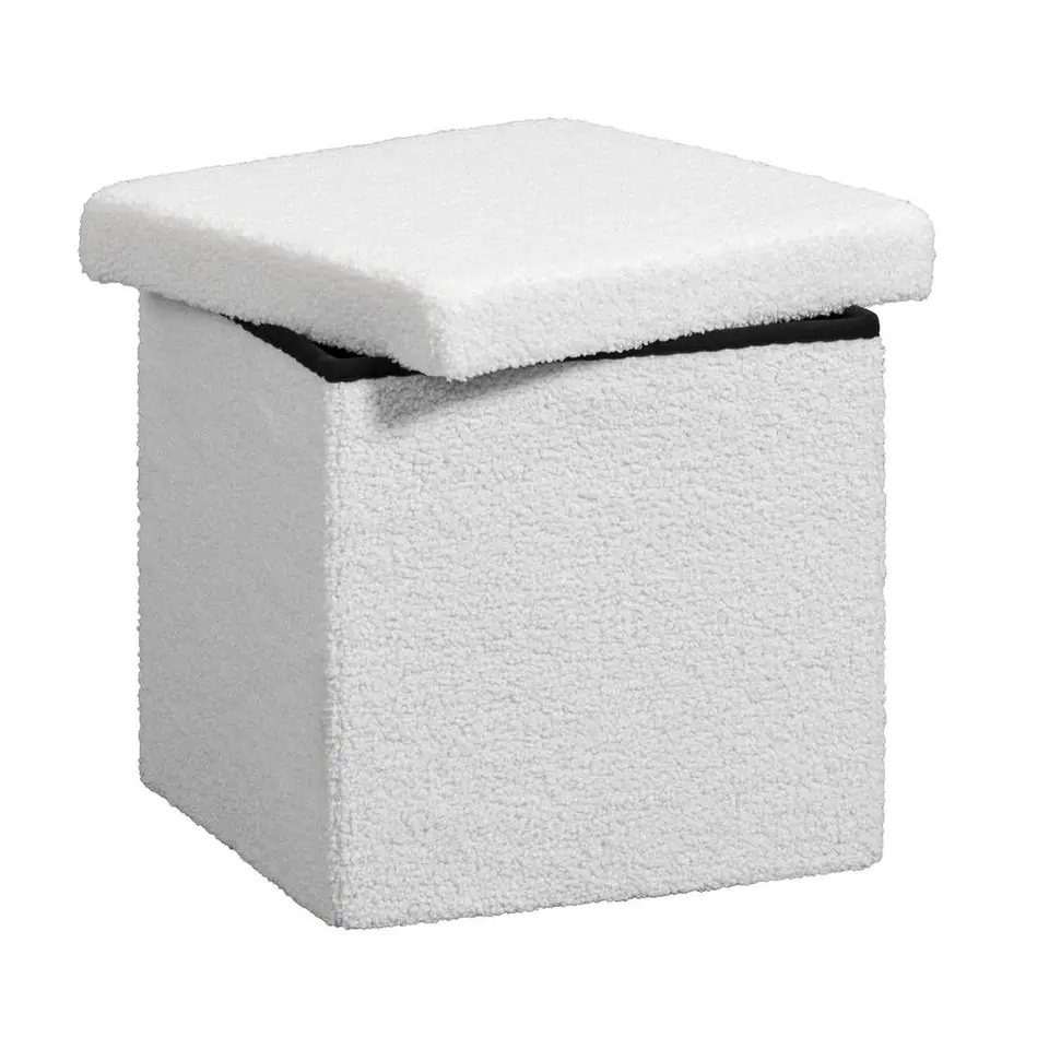 Opbergbox Teddy - opvouwbaar - off-white - 37,5x38x38 cm