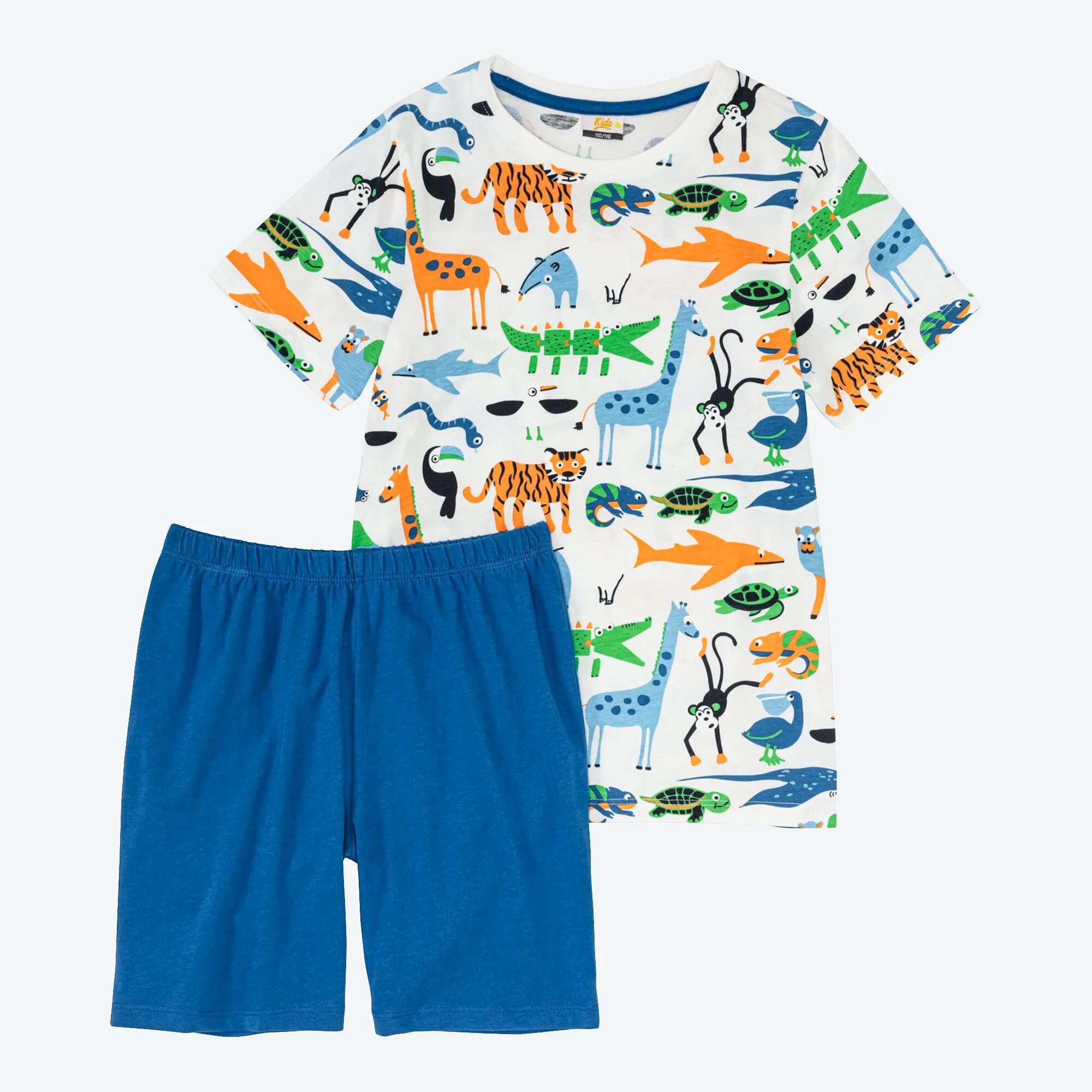 Kinder-Jungen-Schlafanzug mit Tier-Motiven, 2-teilig