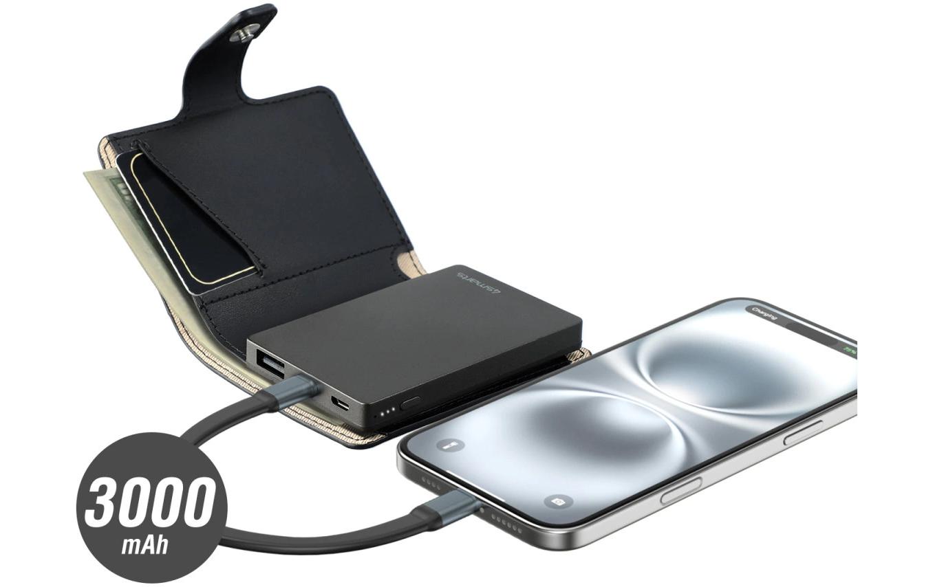 Powerbank PowrWallet 3000 mAhMultiport-Powerbank mit modernen Ladestandards