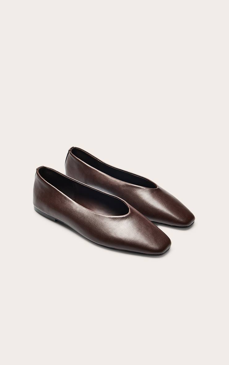 Chocolat Ballerine À Bout Effilé En Synthétiquecuir