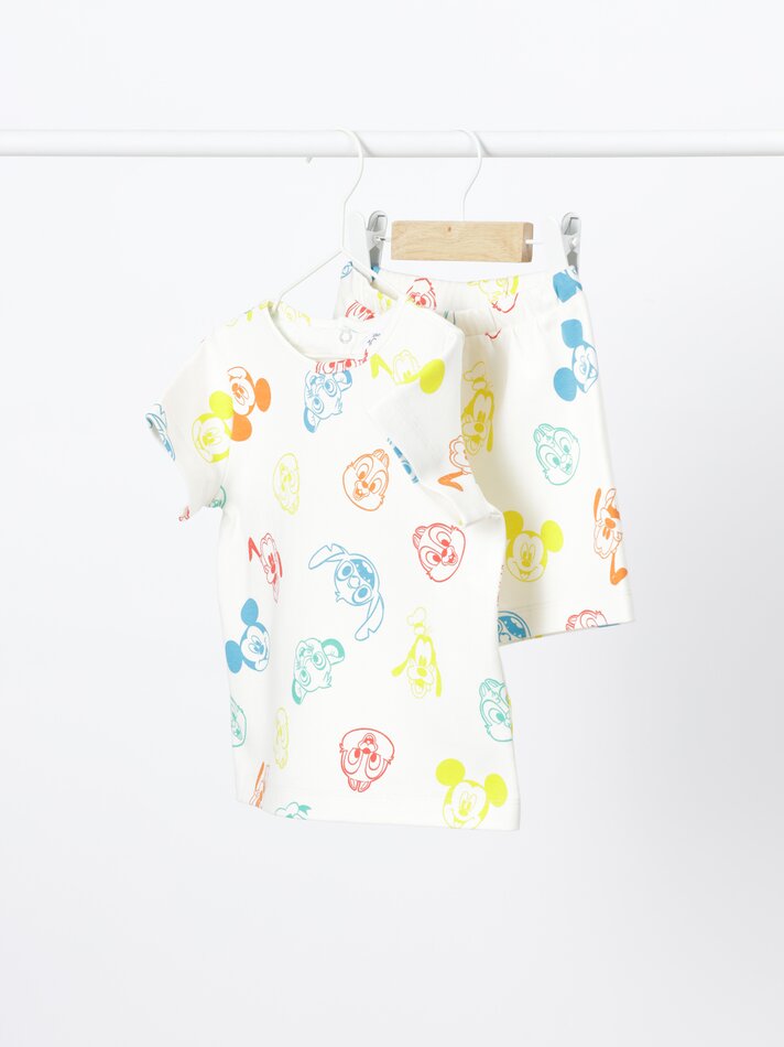 Conjunto de pijama de duas peças com estampa do Mickey Mouse ©DS - Off-White