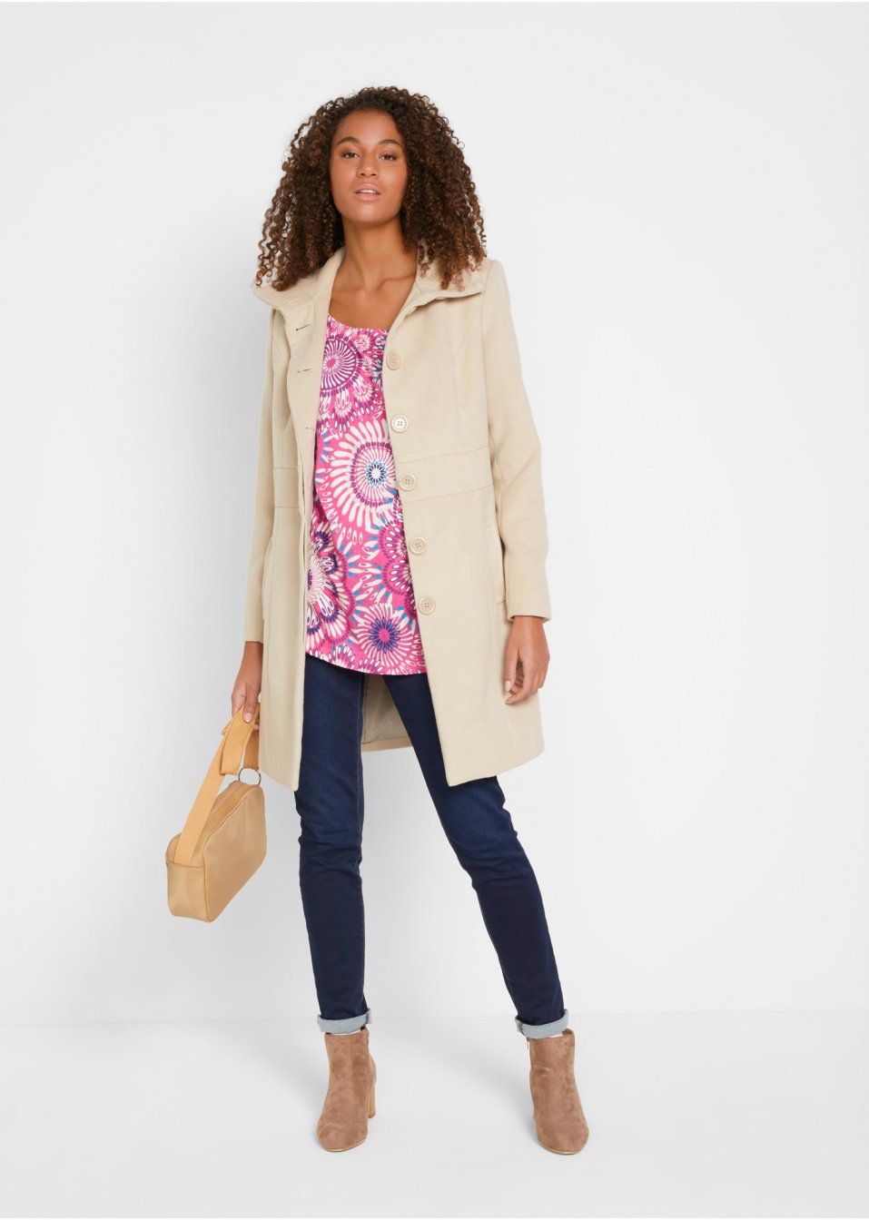 T-shirt coton, manches 3/4