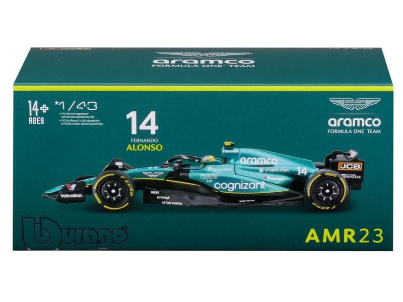 BBurago Aston Martin F1 AMR23 Alonso 2023 1:43 Sammlermodell im Massstab 1:43