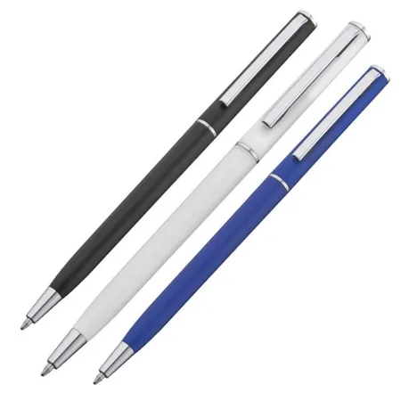 Macma Kugelschreiber Slim Line, 15 Stück je 5x schwarz, blau und weiß