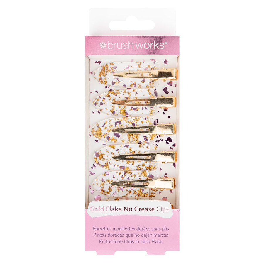 Brushworks Gold Flake No Crease Clips 6pcs