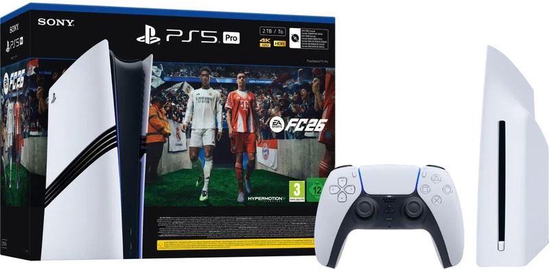 PlayStation 5 Pro + Disc Drive + FC 26 + Extra Controller Wit