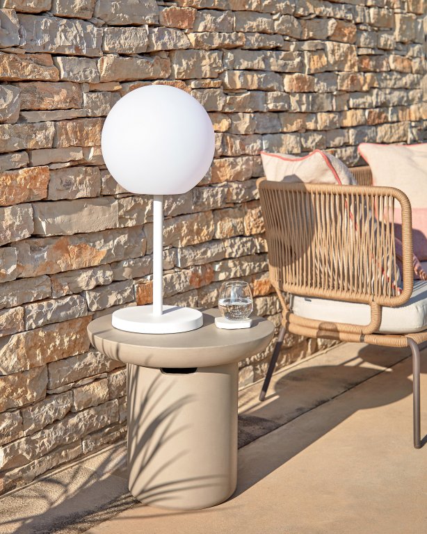 Kave Home Dinesh tafellamp oplaadbaar LED zwart