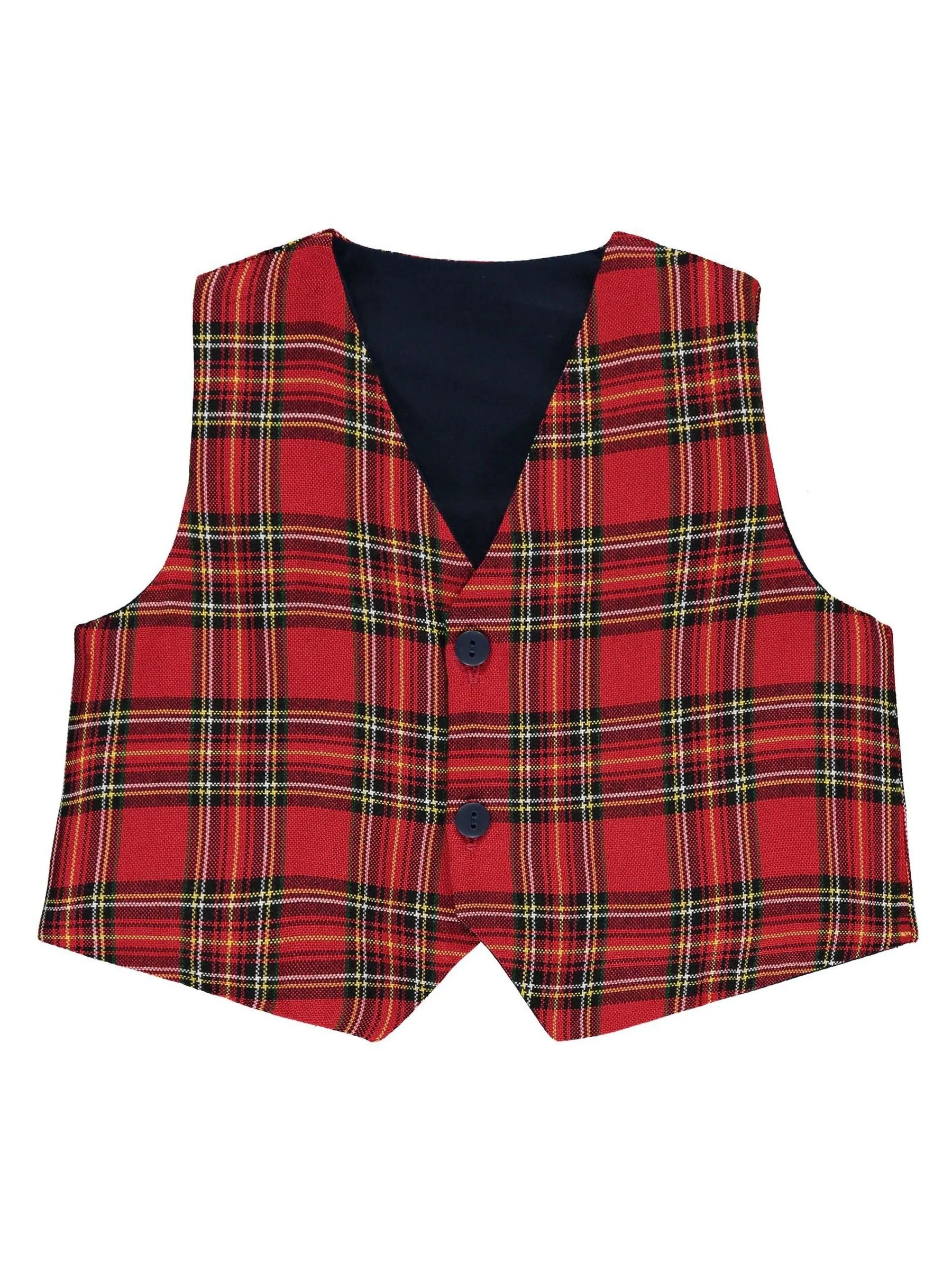 Emile Et Rose kerstoverhemd, broek en gilet met Schotse ruit van 100% katoen