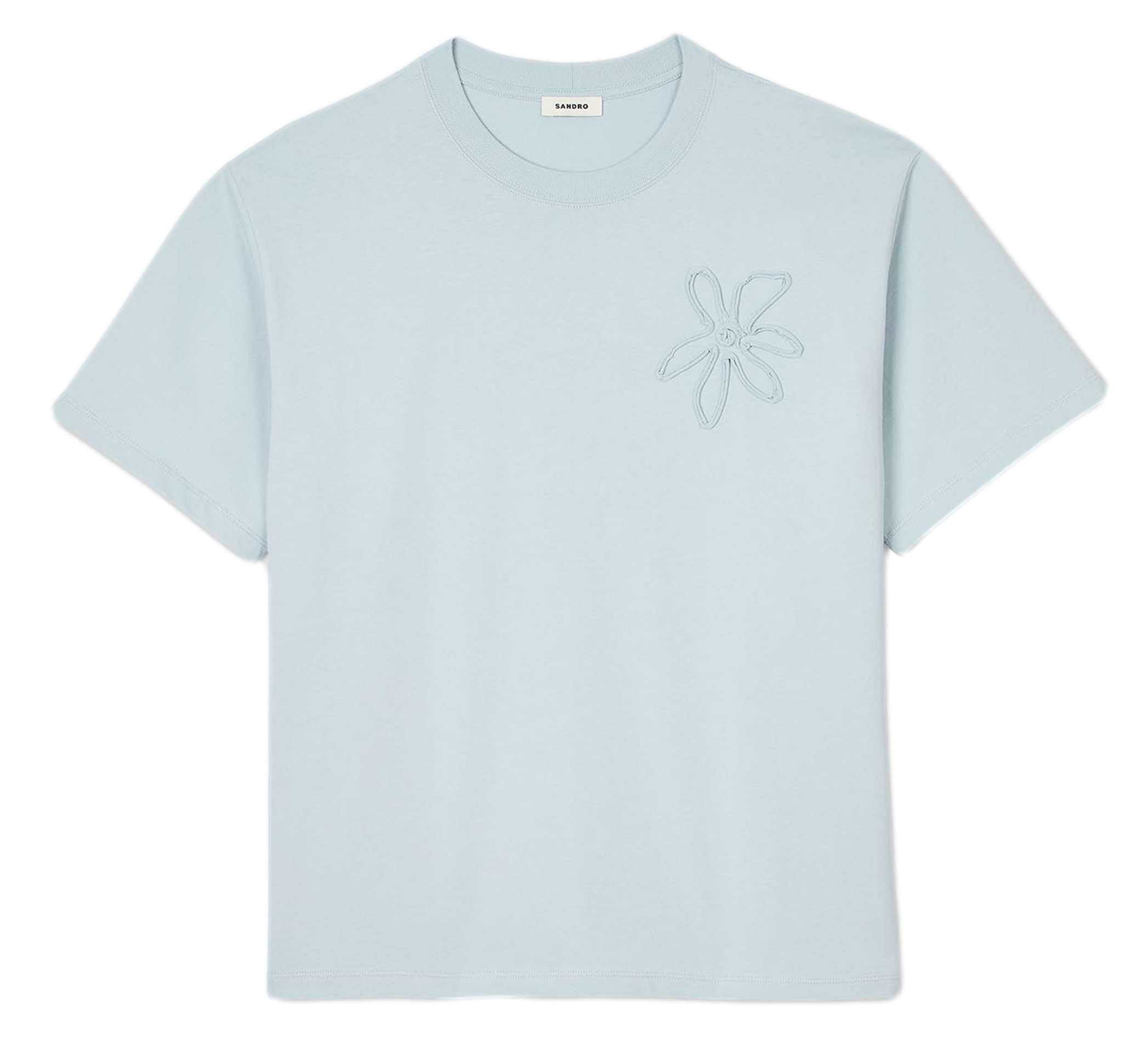 Tee-shirt oversize brodé en coton | Bleu