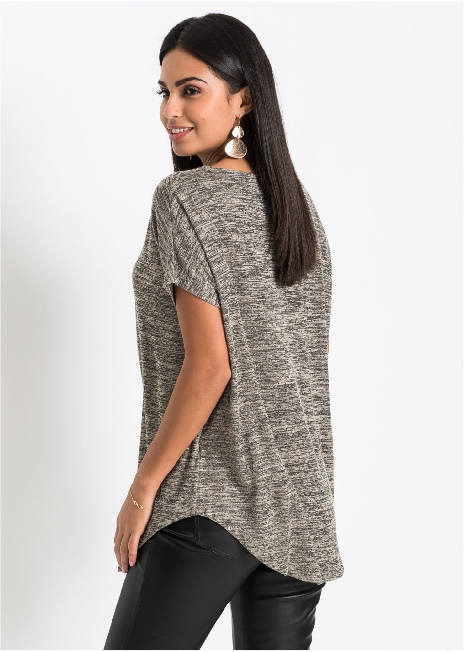 T-shirt oversize à fermeture zippée