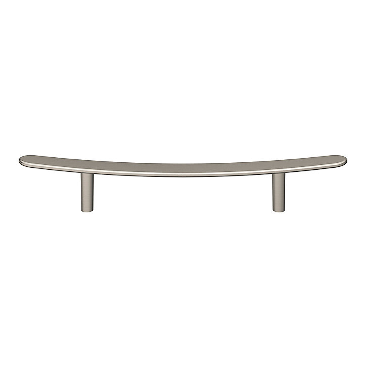 Poignée de meuble en T GoodHome Meham effet nickel satin gris l.220mm x l.20mm x H. 35mm entraxe 128mm