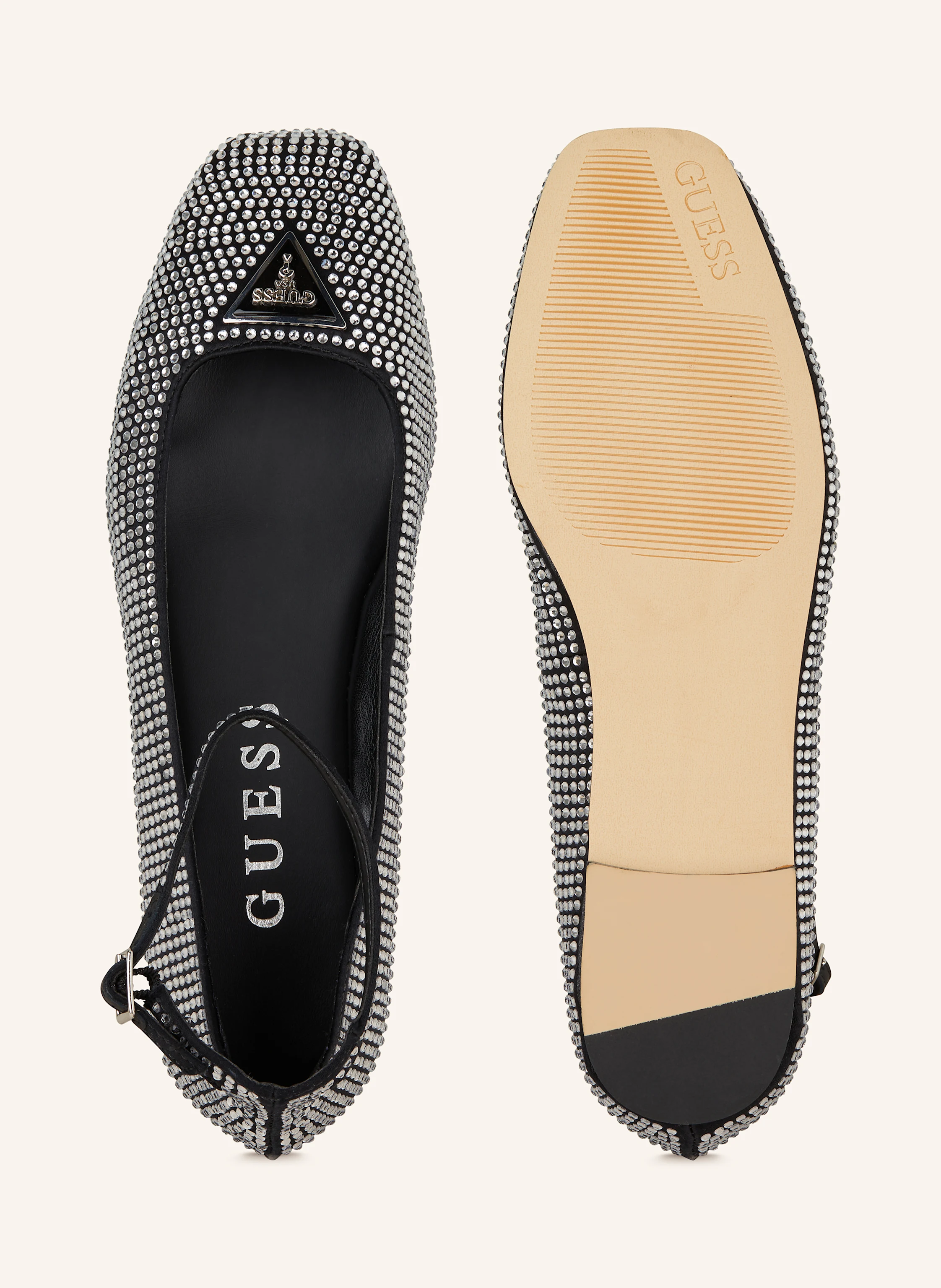 GUESS Slingballerinas mit Schmucksteinen