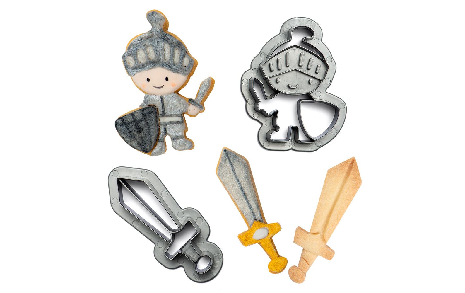 Guetzli-Ausstecher-Set 2 Stück, RitterAusstechformen-Set mit Rittermotiv