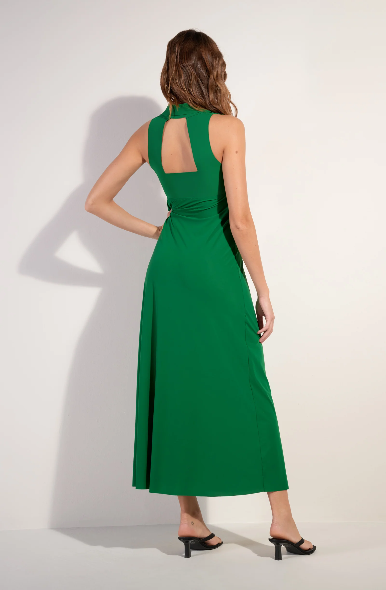 rova Robe longue jade à dos ouvert Jade