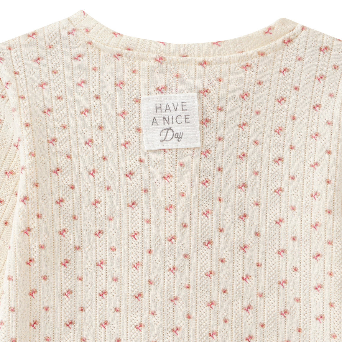 Topomini Pure Collection 2 Newborn Langarmshirts mit Ajour-Muster cremeweiss / rosa
