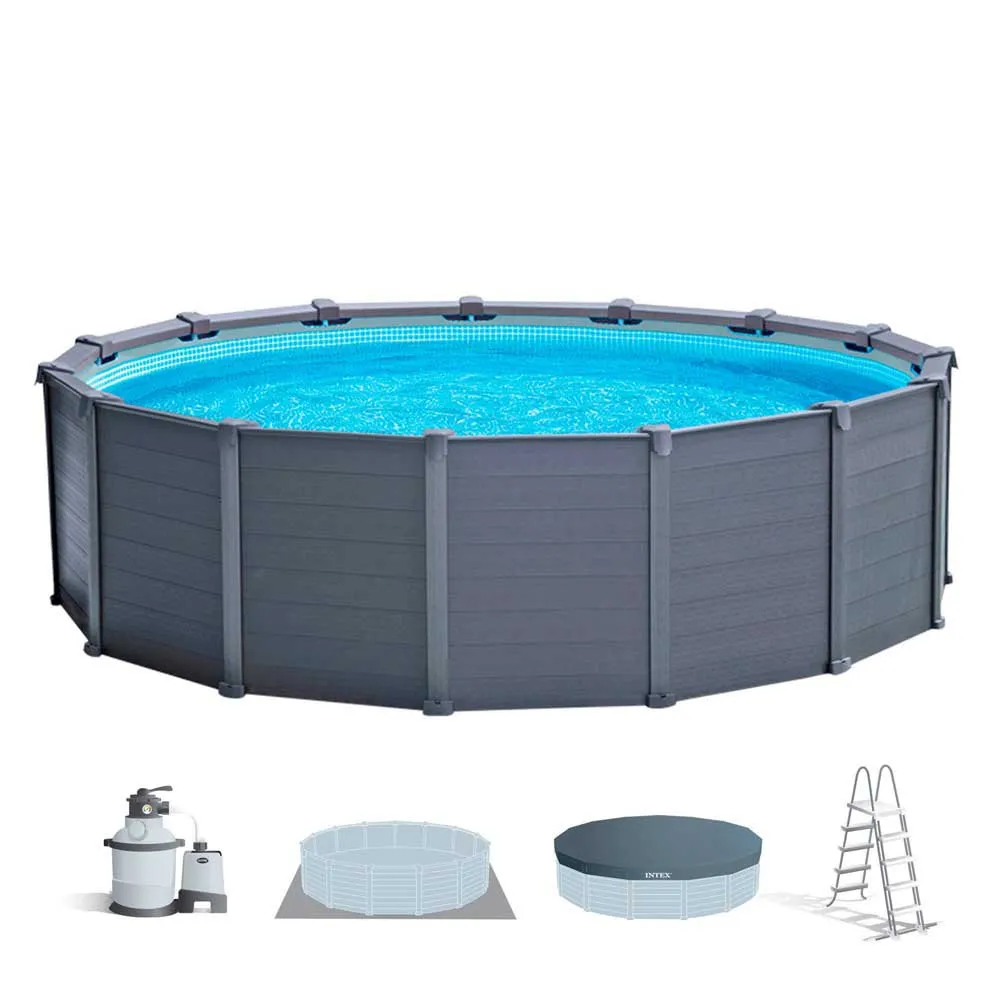 Intex Graphit Ø Rundes Poolpanel überirdisch 478x124 cm