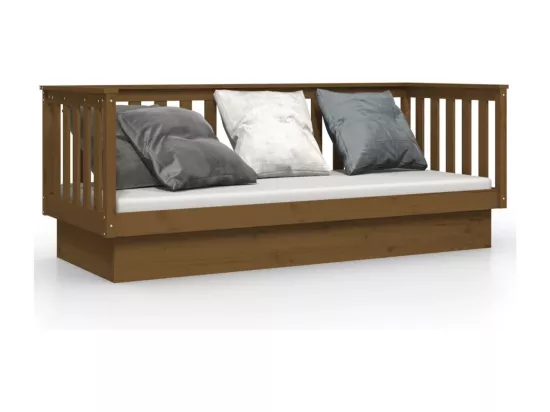 Lit de jour sans matelas marron miel 90x190 cm bois pin massif