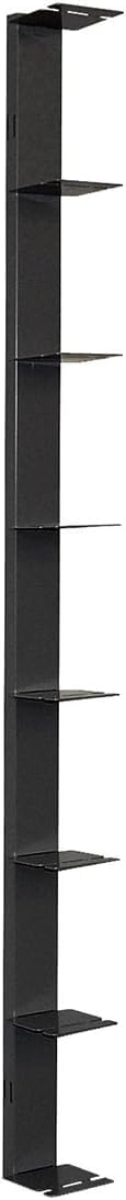 Radius Booksbaum 2 Wand groß Schwarz – Bücherregal aus pulverbeschichtetem Stahl, 15 x 170 x 15,5 cm für ca. 130 Bücher, Tragkraft 6,5 kg je Boden, modernes Wandregal (725A)