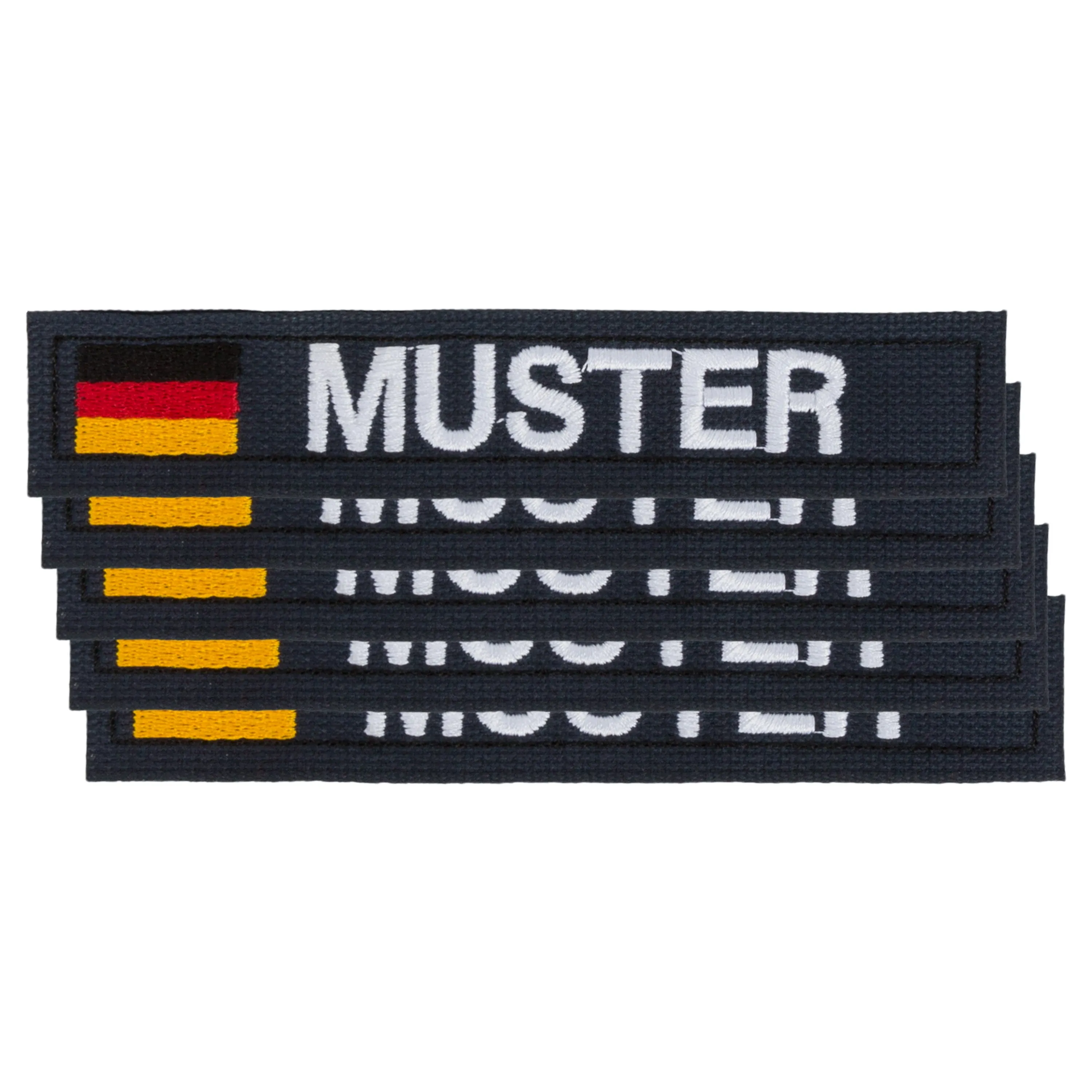 ASMC -  Namensbänder 5er Set DE blau weiß