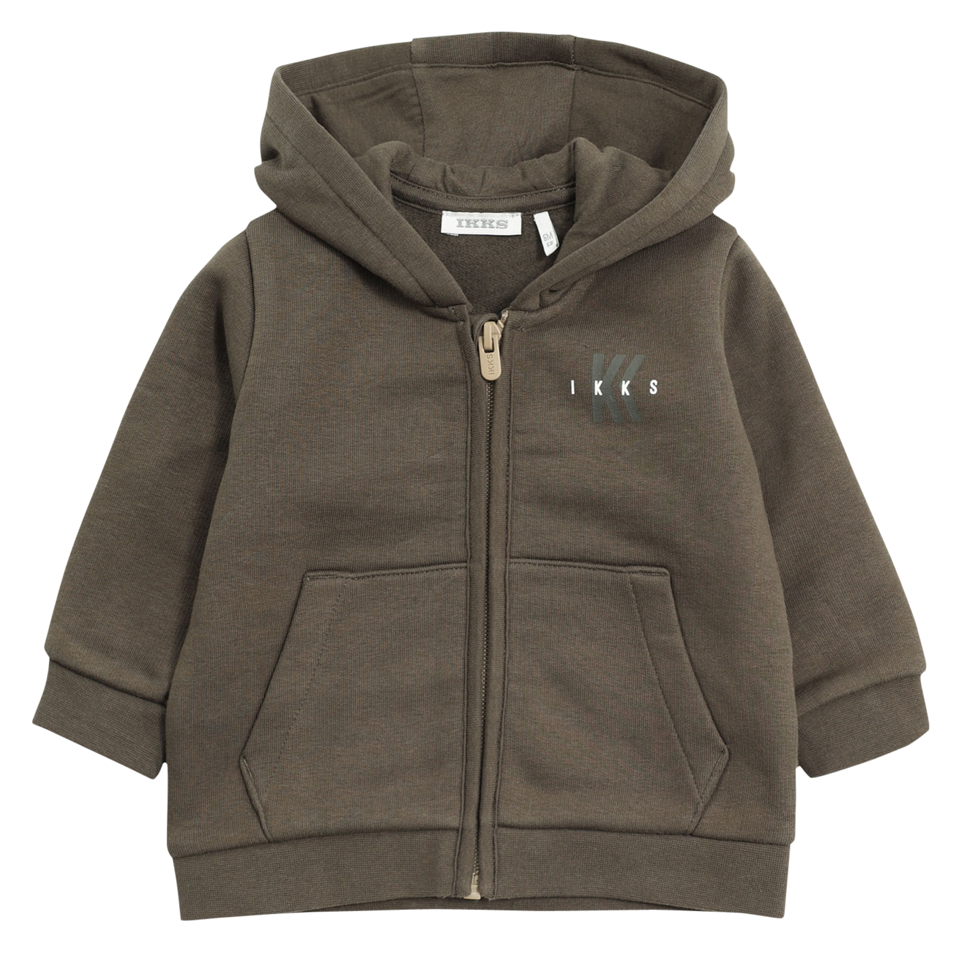 Cardigan à capuche en coton mélangé | Kaki
