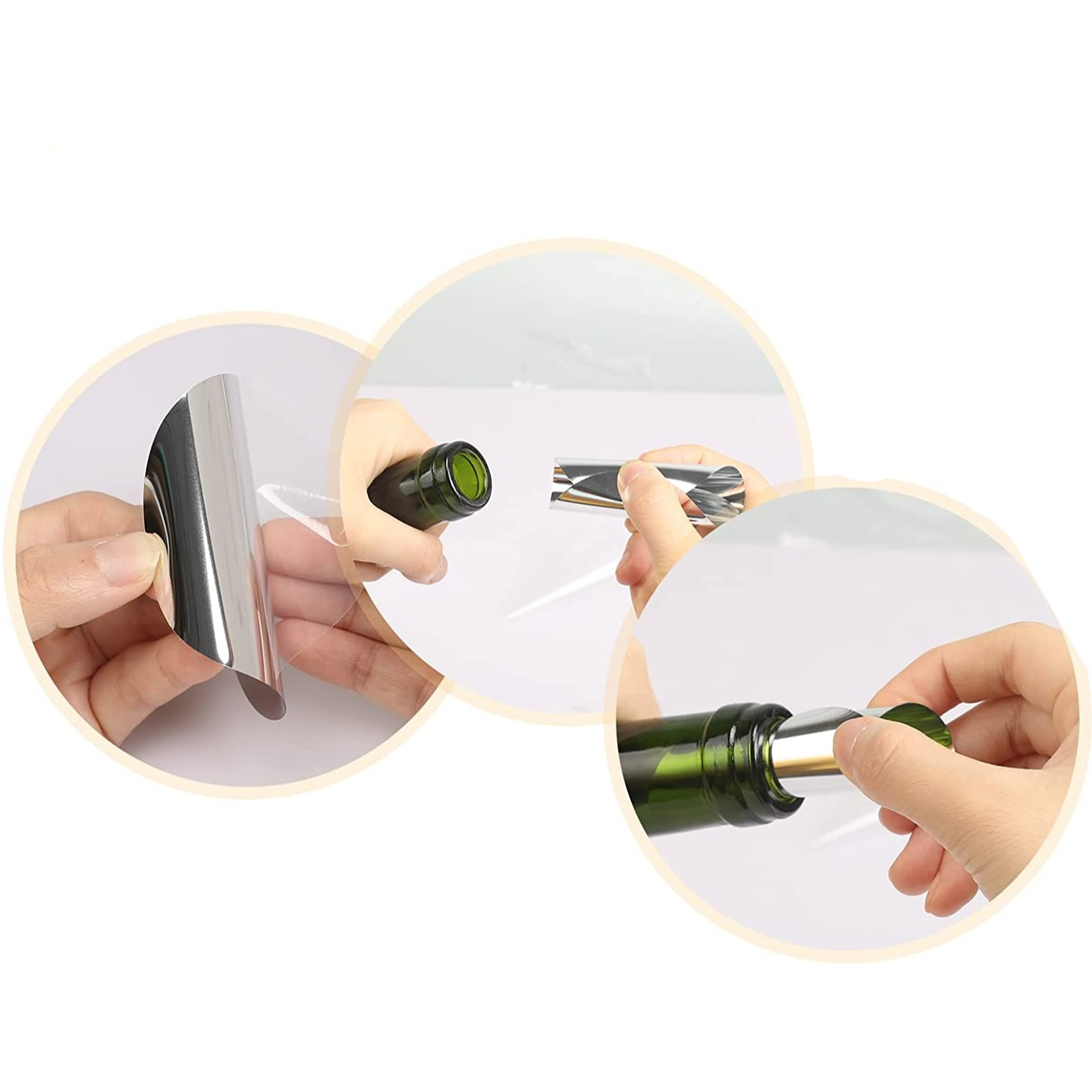 (50er Set) Ø75mm Aluminium Drop Stop Wein Ausgiesser Flaschen Ausschank Hilfe - Silber