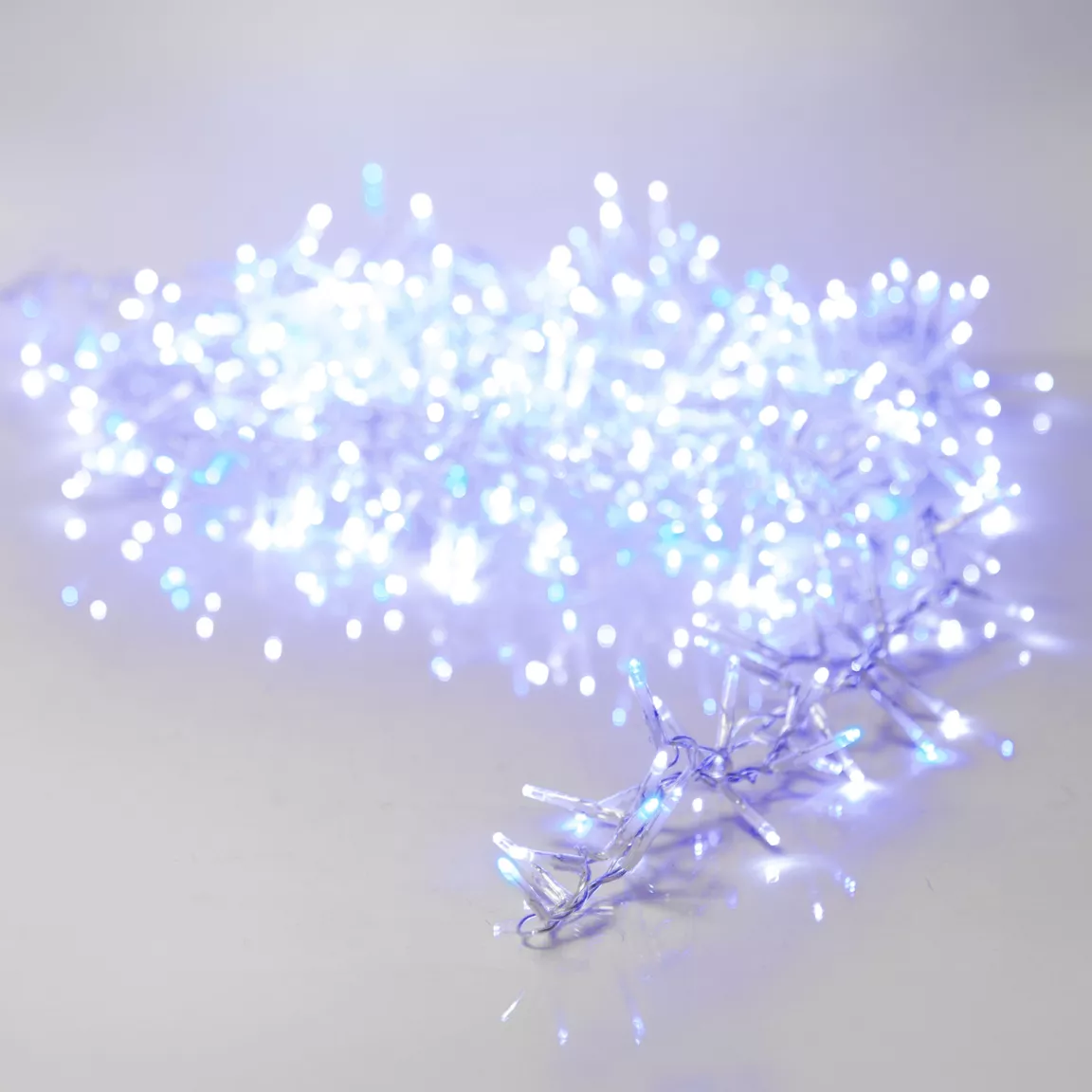 Guirlande lumineuse 11 m 500 LED câble transparent Luxe Bicolore Blanc/bleu