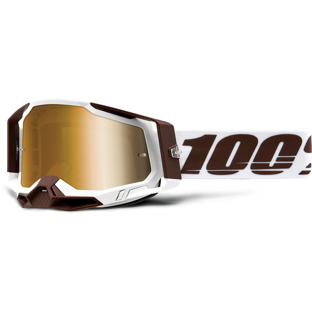100% - Masque Racecraft 2 Snowbird - Gold Mirror Blanc / Marron / Or