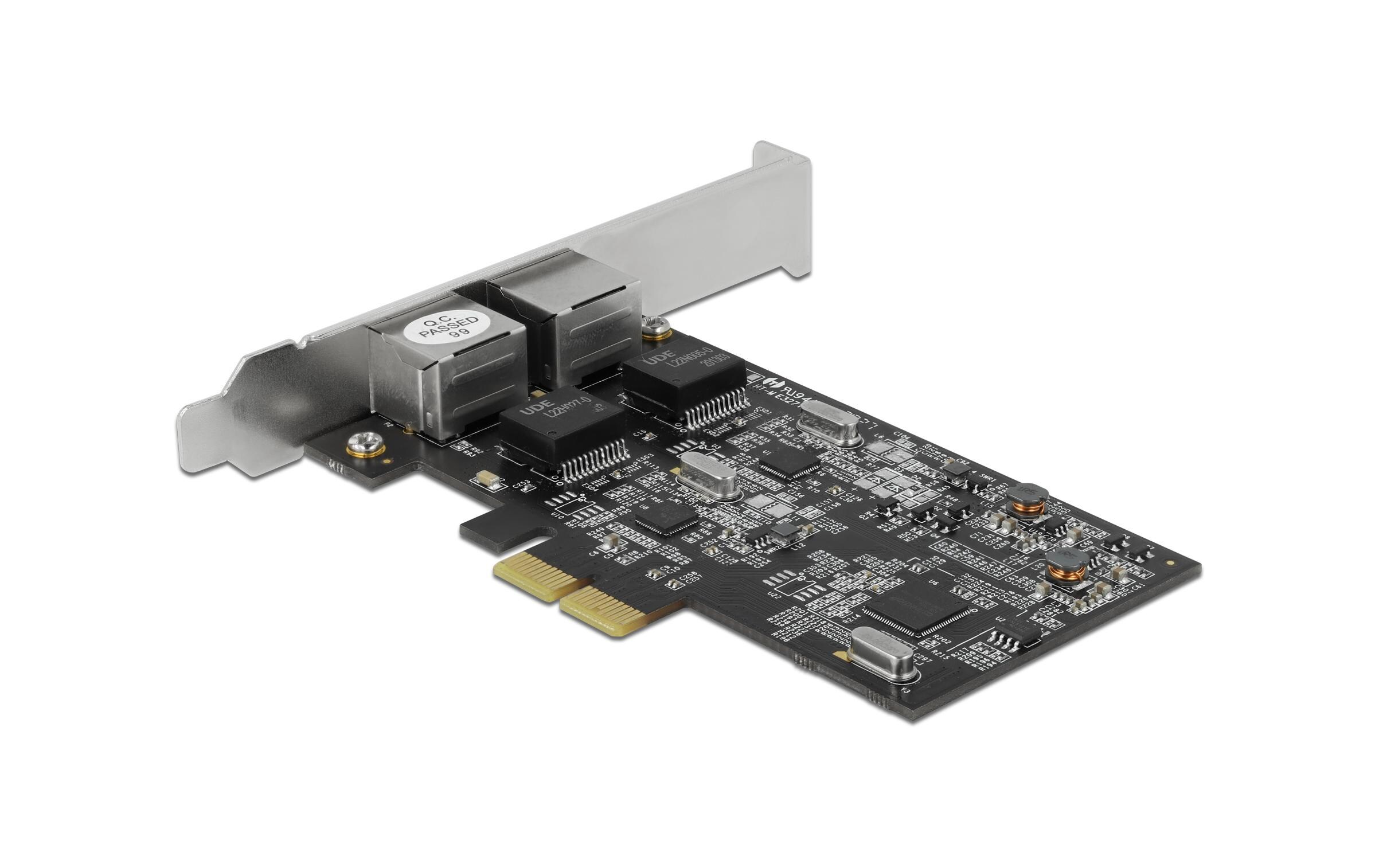 Netzwerkkarte 2x 2.5 Gbps RJ-45 PCI-Express x2<br>PCI Express x2 Karte auf 2 x RJ45 2.5 Gigabit LAN RTL8125