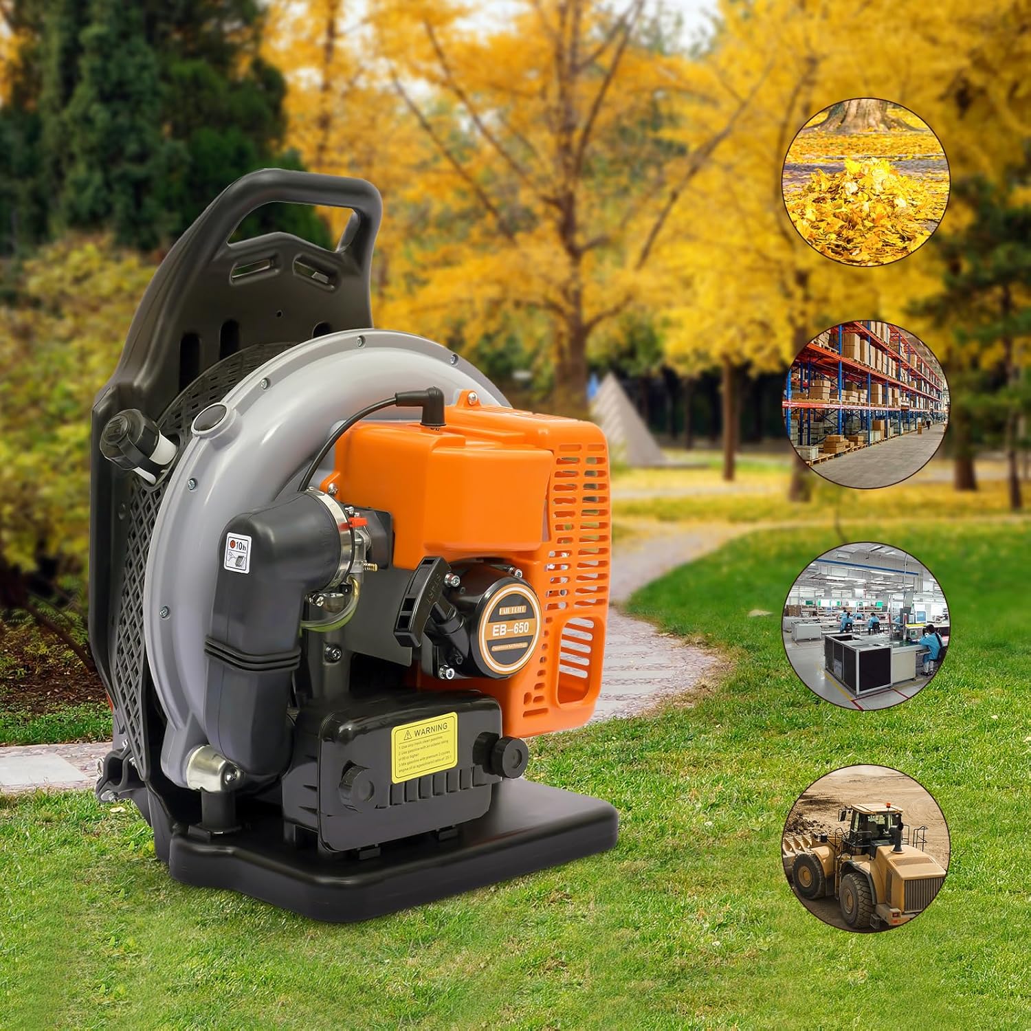 2,7 kW Profi Benzin Laubsauger Rucksack-Laubbläser 65CC 2-Takt Bläser Laubblasgerät Benzinmotor Bläser 108 m³/h Einstellbares Laubgebläse mit hohem Luftstrom für den Außenbereich