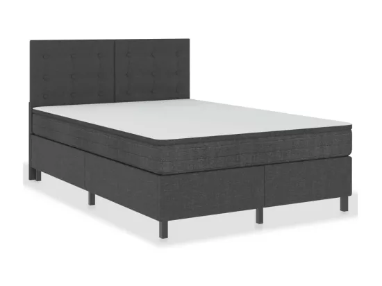 Sommier tapissier Gris foncé Tissu 140x200 cm