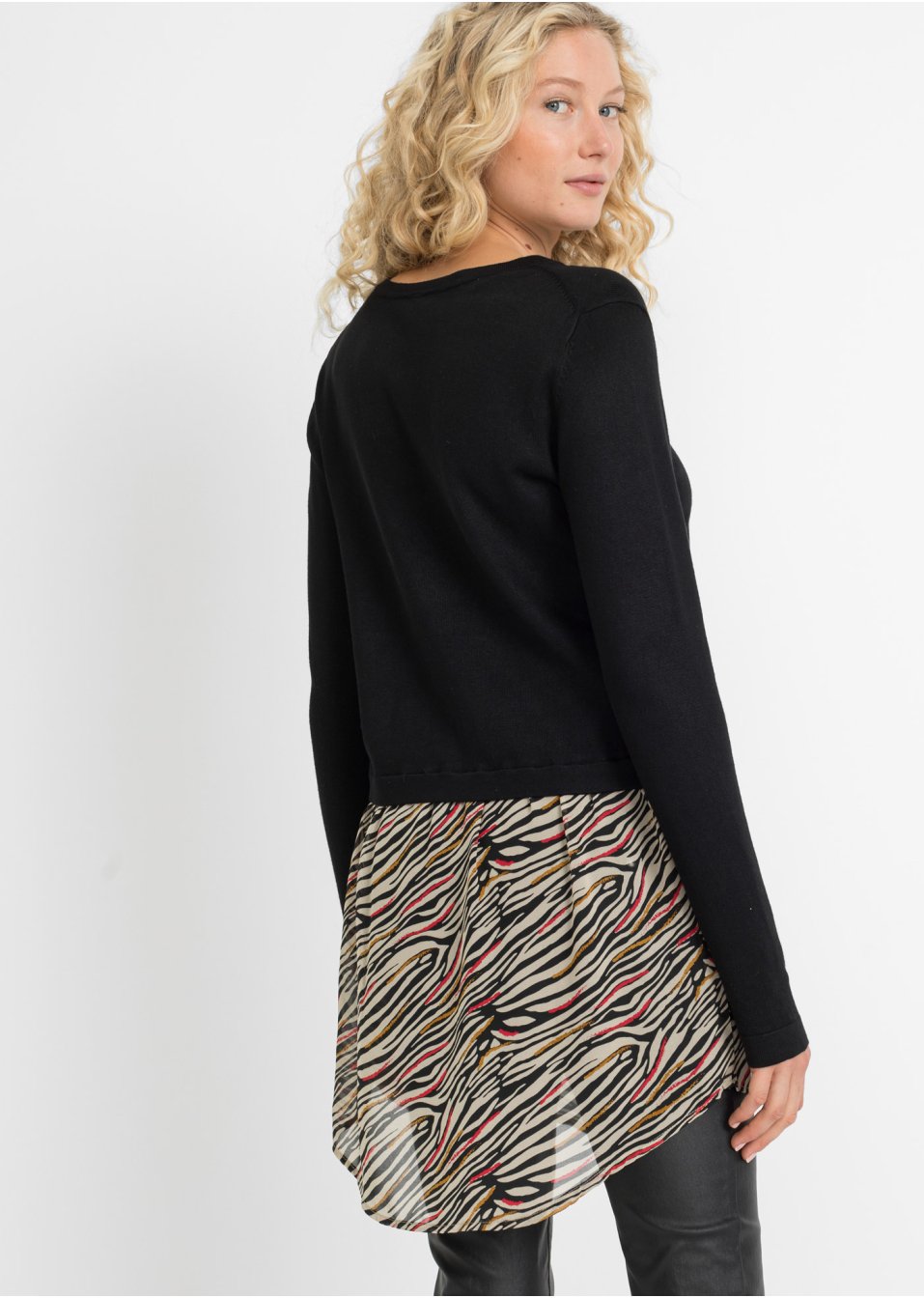 Pull avec empiècement jupe avec viscose
