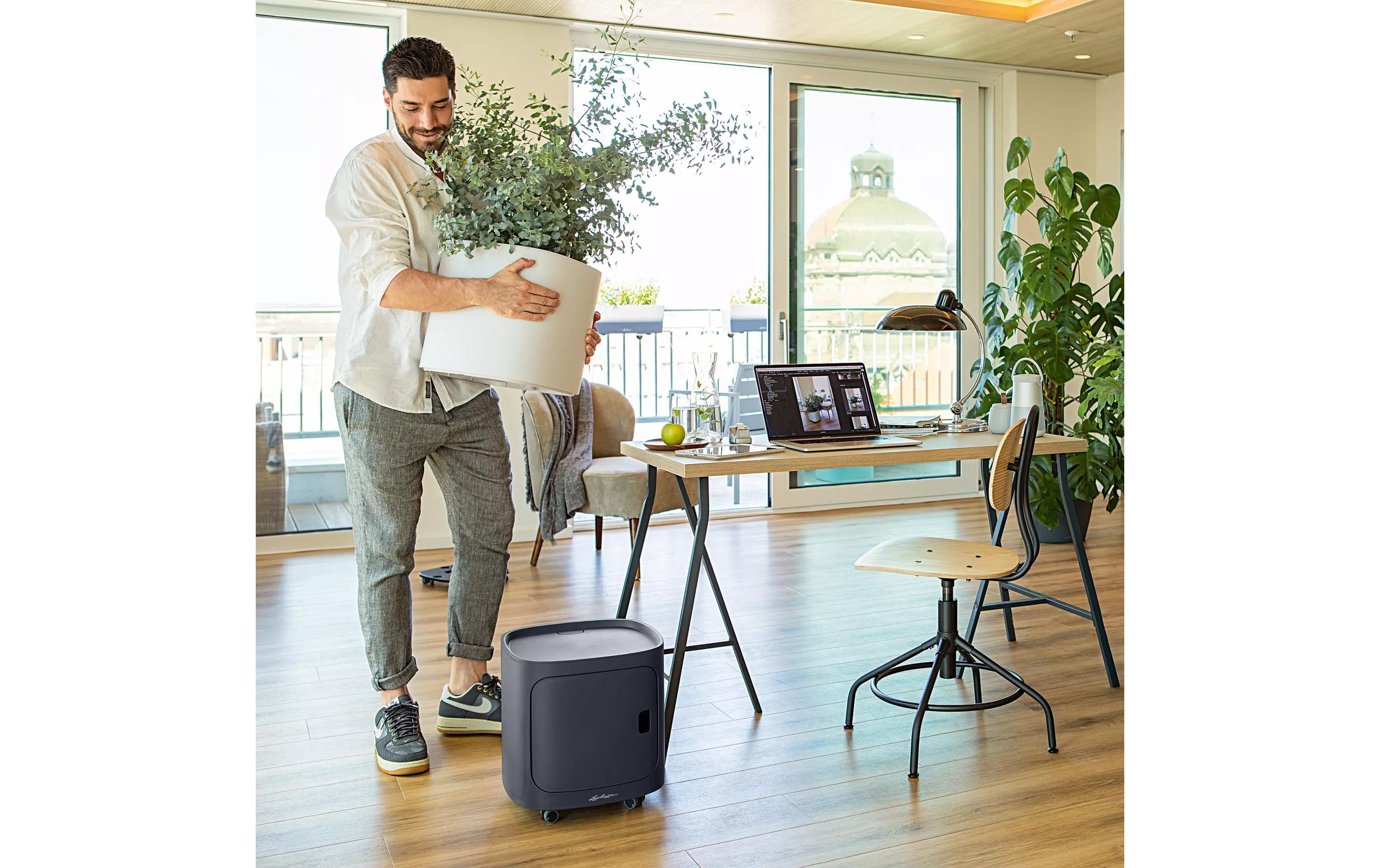 PILA Color Storage 35/ Planter 35 KIT LichtgrauKombinierbares Pflanzsystem mit praktischem Stauraum