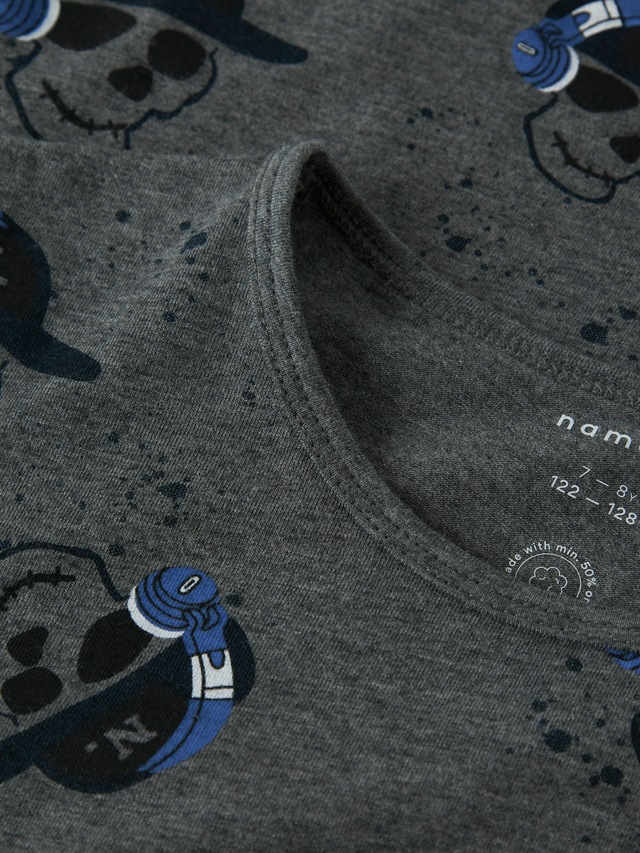 Name It Pyjama »NKMNIGHTSET DARK GREY MEL SKULL NOOS« Set, 2 Stk. tlg.,
