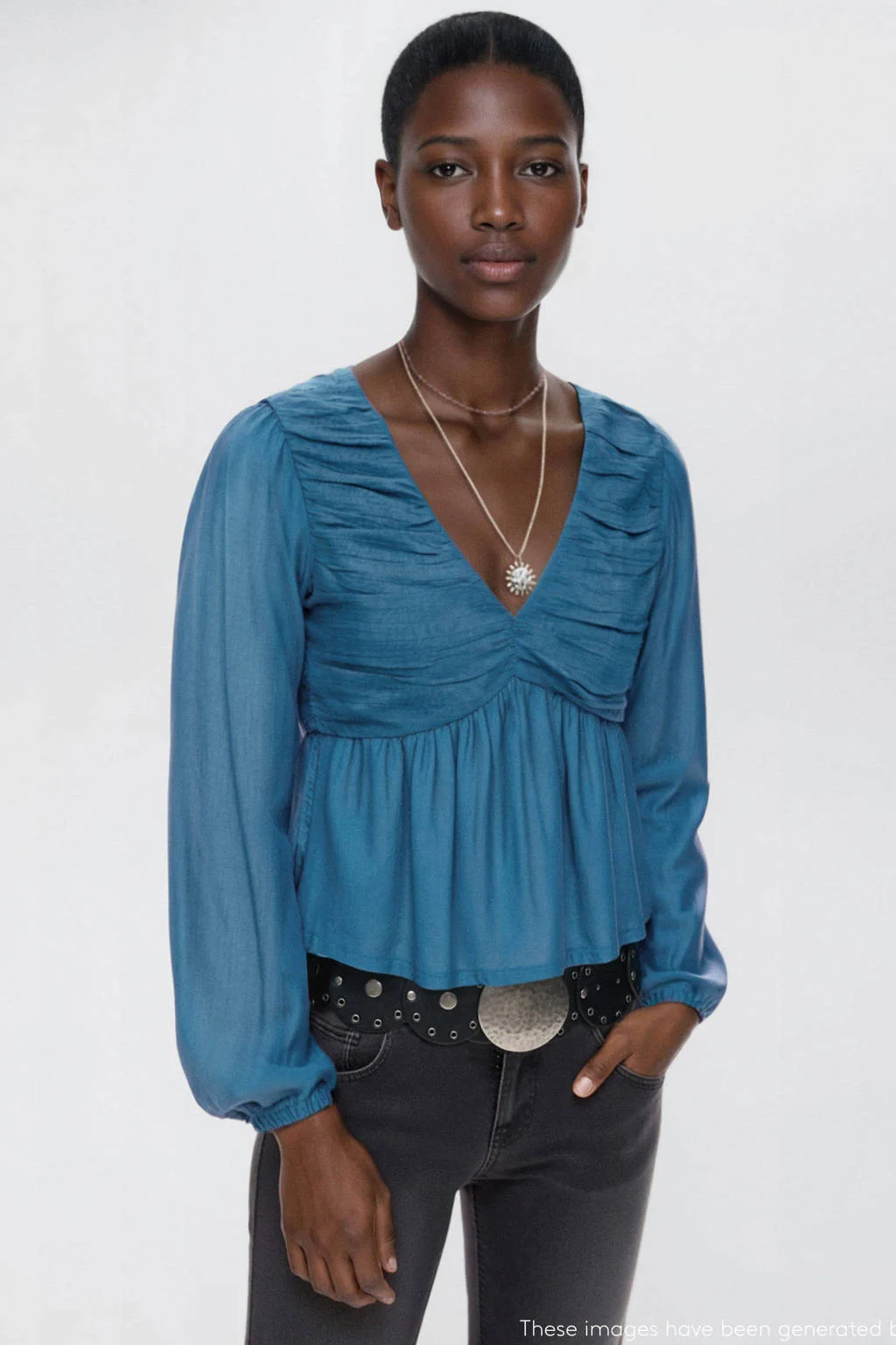 MANGO TEEN blousetop blauw