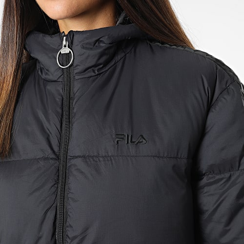 Doudoune Capuche Femme A Bandes Berislav FAW0258 Bleu Marine