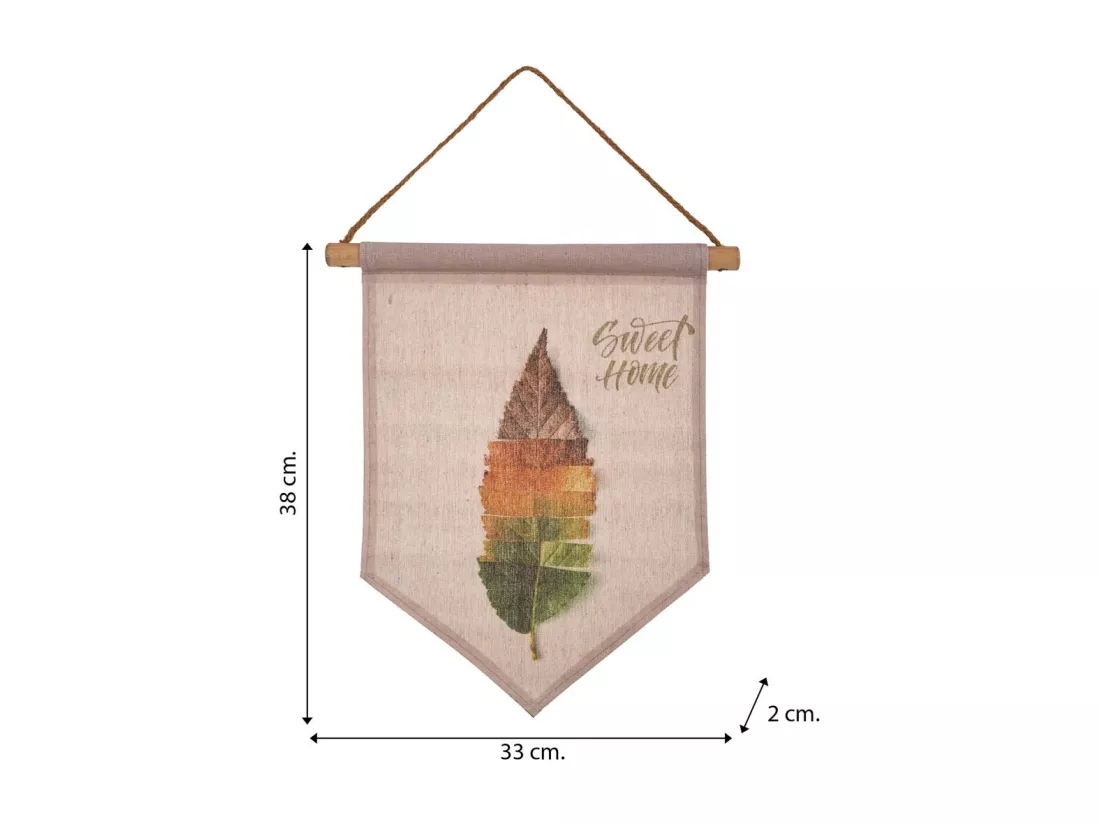 Toile parchemin imprimée sur tissu 33x38x2h