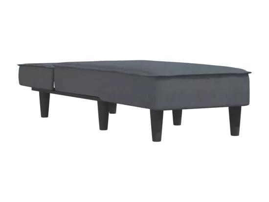 Prolenta Premium - Chaise longue gris foncé velours