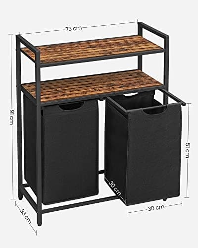 Dual Bag vaskeri sortering med hyller - enkel montering