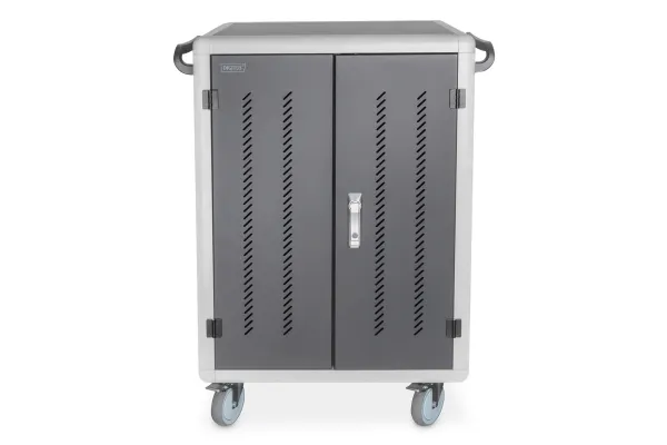 DIGITUS - Vogn med hjul (kun opladning) - for 30 tablets / notebooks - låsbar - sort, RAL 9005 - skærmstørrelse: op til 15,6