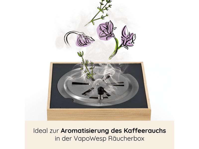 VapoWesp Ersatzkräuter Heublumen & Thymian, 100 g Aromakräuter- Nachfüllpackung für die Räucherbox