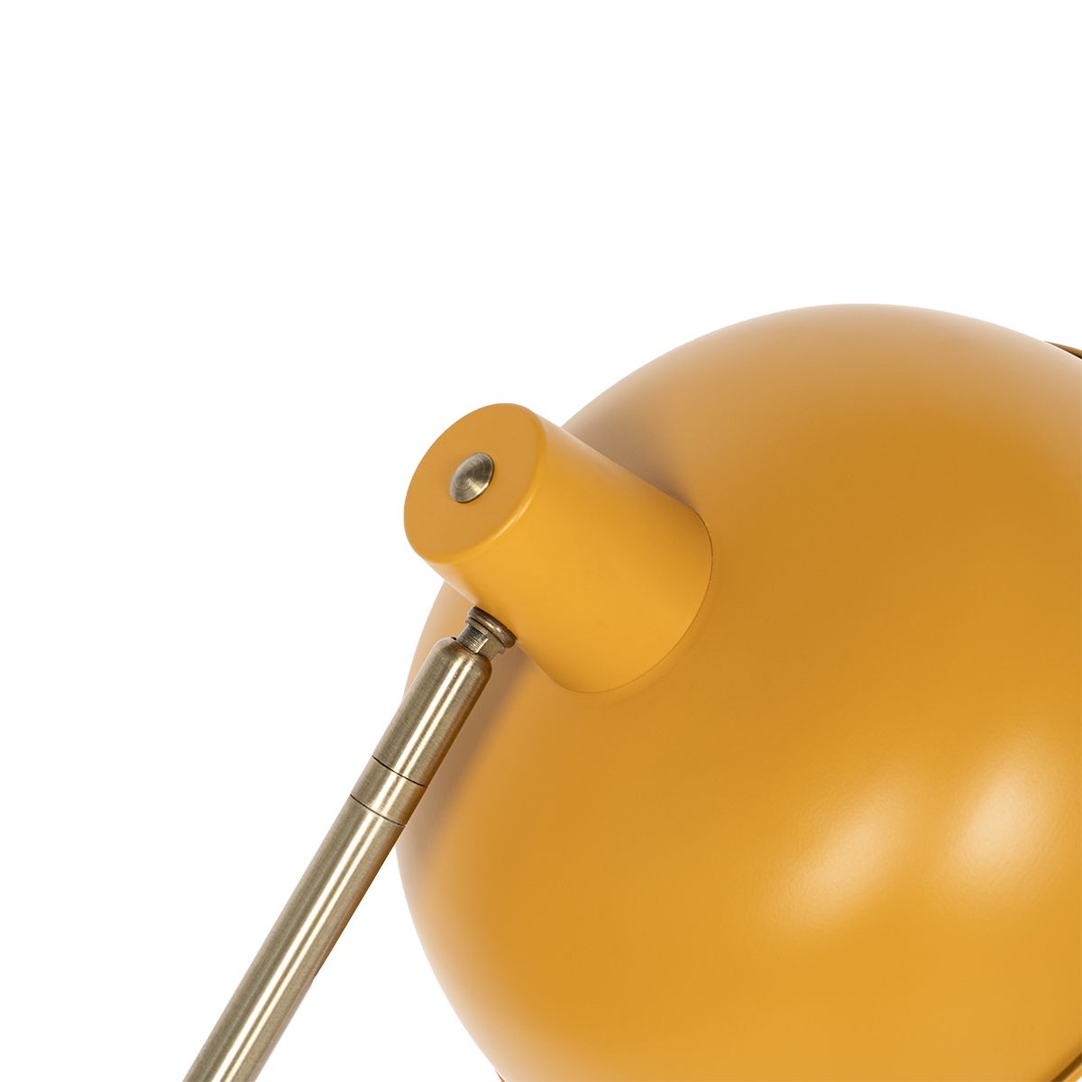 Retro vloerlamp geel met brons - Milou