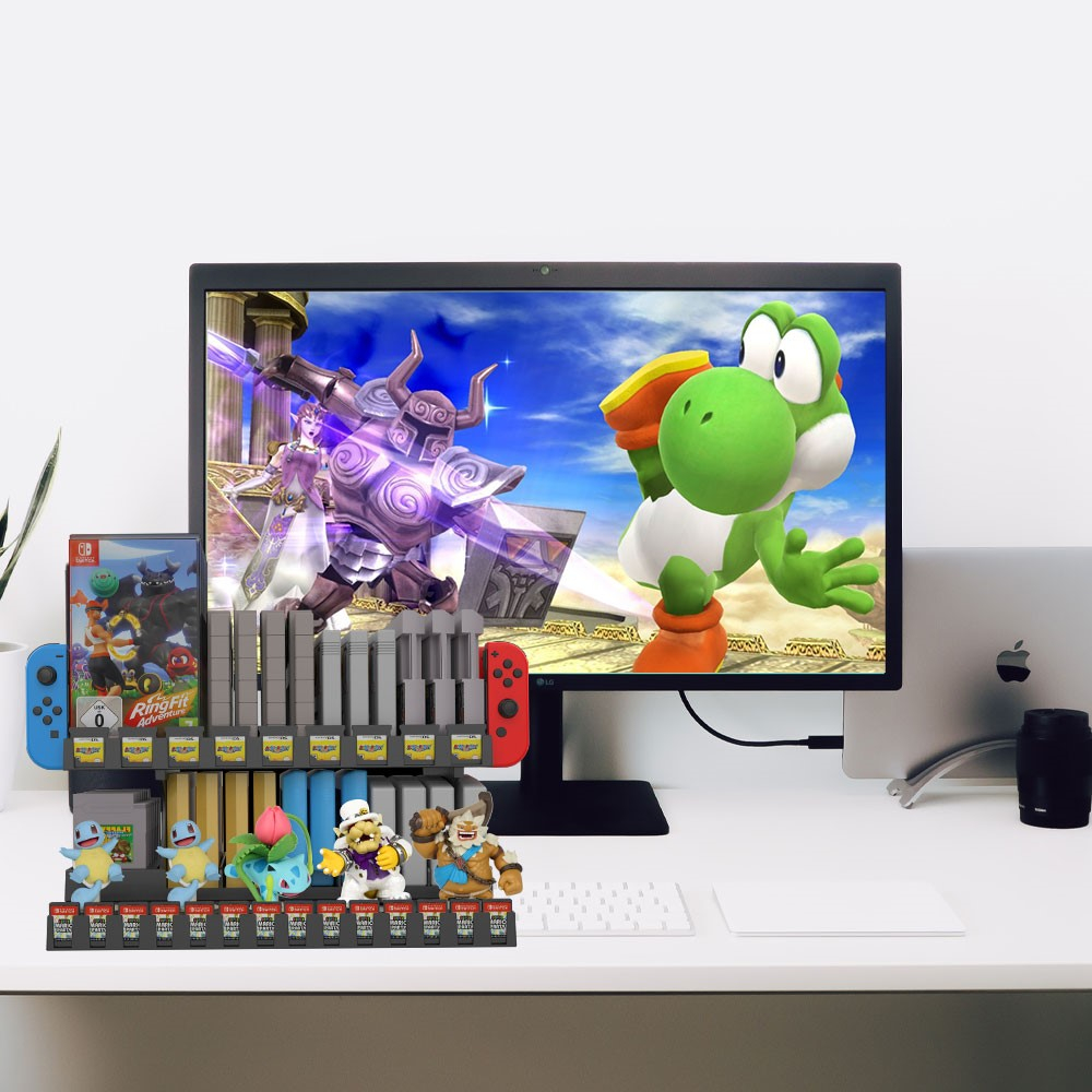 Halterung zur Organisation für Nintendo Switch / OLED mit Joy-Cons   Amiibo Figuren / Games von NSW / NDS / 3DS / Gameboy - Schwarz