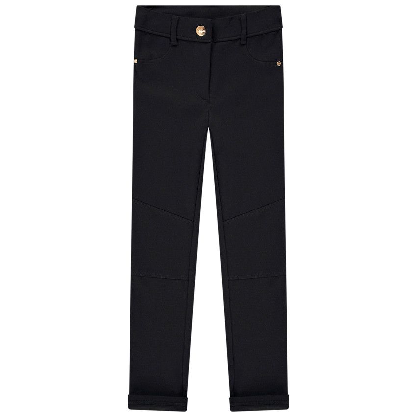 Pantalon slim en milano esprit équitation pour fille - Noir
